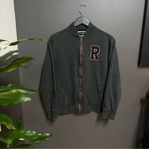 Roots Varsity Zip-Up Sweater Grey Size Small ($30)